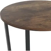 Beliani Beistelltisch Dunkler Holzfarbton MDF-Platte rund 50 cm mit Metallgestell Schwarz Industrie Design moderne Ablage für Wohnzimmer