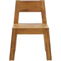 Beliani Gartenstuhl 4er Set Hellbraun Akazienholz mit Rückenlehne rustikaler Stil Balkon Terrasse Outdoor Indoor Möbel Gartenausstattung