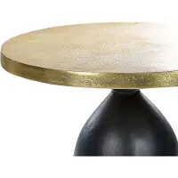 Beliani Beistelltisch Gold Aluminium Rund 36 cm Antik-Optik mit Schwarzem Säulenfuß Modern Einbeinig Wohnzimmer Ausstattung Möbel Blumenständer