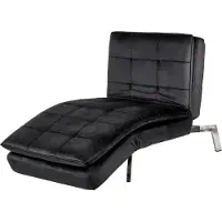 Beliani Chaiselongue Schwarz Samtstoff mit Verstellbarem Kopfteil und Schlaffunktion Retro Design Glamouröser Stil