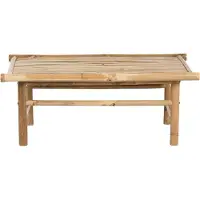 Beliani Couchtisch Hell Bambus Massivholz 80 x 45 cm Rechteckig Innen und Außen Möbel Rustikales Design