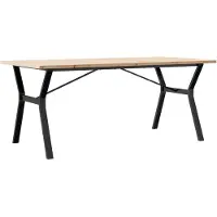 vidaXL Esstisch Y-Gestell 180x90x75,5 cm Massivholz Kiefer & Stahl