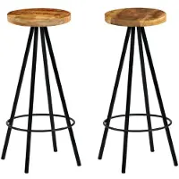 vidaXL Barhocker 2 Stk. Massivholz Mango