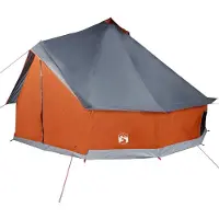 vidaXL Tipi-Familienzelt 12 Personen Grau und Orange Wasserdicht
