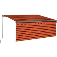 vidaXL Markise Manuell Einziehbar mit Rollo 3x2,5 m Orange & Braun