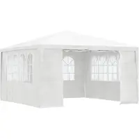 vidaXL Profi-Partyzelt mit Seitenwänden 4×4 m Weiß 90 g/m²