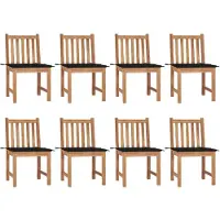 vidaXL Gartenstühle 8 Stk. mit Kissen Massivholz Teak