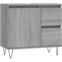 vidaXL Badschrank Grau Sonoma 65x33x60 cm Holzwerkstoff