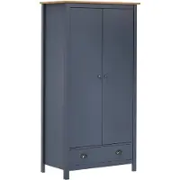 vidaXL Kleiderschrank mit 2 Türen Hill Grau 89x50x170 cm Kiefernholz