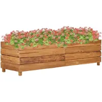 vidaXL Hochbeet 150x40x38 cm Teak Altholz und Stahl