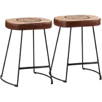 vidaXL Barhocker 2 Stk. Dunkelbraun 40x29,5x53 cm