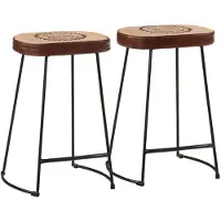 vidaXL Barhocker 2 Stk. Dunkelbraun 41x29x62 cm