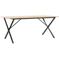 vidaXL Esstisch X-Gestell 180x90x75 cm Massivholz Kiefer und Stahl