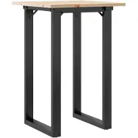 vidaXL Esstisch O-Gestell 50x50x75 cm Massivholz Kiefer und Stahl