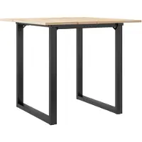 vidaXL Esstisch O-Gestell 80x80x75 cm Massivholz Kiefer und Stahl