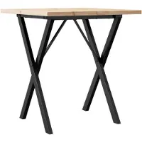 vidaXL Esstisch X-Gestell 70x70x75,5cm Massivholz Kiefer und Stahl