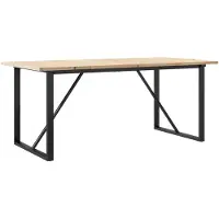 vidaXL Esstisch O-Gestell 180x90x75,5 cm Massivholz Kiefer & Stahl