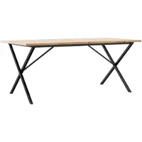 vidaXL Esstisch X-Gestell 180x90x75,5 cm Massivholz Kiefer & Stahl