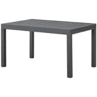 Sonstiges Rechteckiger, ausziehbarer Gartentisch für 6 bis 10 Personen – Aluminiumgestell – L 135–270 x T 90 x H 75 cm – Dunkelgrau