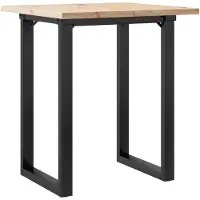 vidaXL Esstisch O-Gestell 70x70x75,5 cm Massivholz Kiefer & Stahl