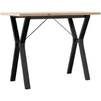 vidaXL Esstisch Y-Gestell 100x50x75,5 cm Massivholz Kiefer & Stahl