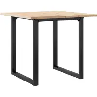 vidaXL Esstisch O-Gestell 80x80x75,5 cm Massivholz Kiefer & Stahl