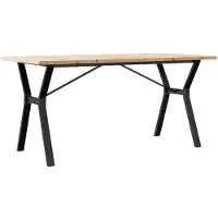 vidaXL Esstisch Y-Gestell 140x80x75,5 cm Massivholz Kiefer & Stahl