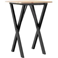 vidaXL Esstisch X-Gestell 50x50x75 cm Massivholz Kiefer und Stahl
