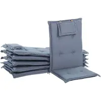 Beliani Auflage für Gartenstuhl Blau Polsterbezug 6er Set Gartenmöbel