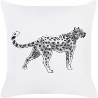 Beliani Dekokissen Samt Weiss Tiermotiv 45 x 45 cm 2er Set MARULA