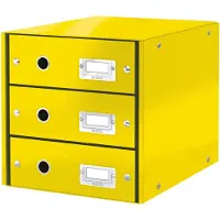 Leitz 3 Schubladen Click + Store, hoch, gelb
