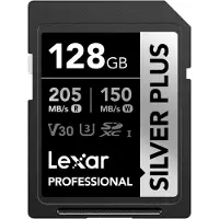 Lexar Professional SILVER PLUS, 128 GB, SDXC, Klasse 3, UHS-I, 205 MB/s, 150 MB/s