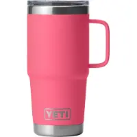 Yeti Rambler Travel Mug 20oz Stronghold Lid, Tropical Pink, Thermos Reisebecher mit Deckel, 591 ml