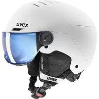 Uvex Skihelm Rocket Visor White/Black Mat Junior-51 - 55 cm