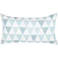 Beliani Gartenkissen 2er Set Blau/Weiß Polyester Dreieck-Muster Rechteckig 70 x 40 cm Garten Balkon Terrasse