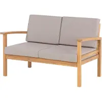 Beliani Gartenmöbel Set Hellbraun es Akazienholz 5-teilig mit Auflagen Taupe 4-Sitzer Terrasse Outdoor Garten Ausstattung Sitzmöbel