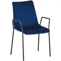 Beliani Stuhl 2er Set Blau Samtstoff mit hoher Rückenlehne Metallgestell Modernes Design für Ess-, Wohn- und Arbeitszimmer