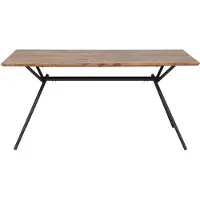Beliani Esstisch Braun/Schwarz Metallgestell 160x90 cm für 6 Personen mit MDF-Platte in Holzoptik rechteckig Wohn-Küche Esszimmer Wohnzimmer