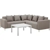 Beliani Lounge Set Beige Polyester Quick Dry-Schaum 5-Sitzer Linksseitig Modern Minimalistisch Terrasse Outdoor