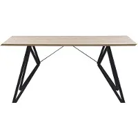 Beliani Esszimmertisch in Braun Matt Metall 90 x 160 cm Modern Wohnzimmer Salon