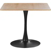 Beliani Esszimmertisch Heller Holzfarbton / Schwarz Quadratisch 90 x 90 cm MDF-Platte Metall Modern Minimalistisch