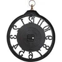 Beliani Wanduhr Braun ø 52 cm Rund Arabische Ziffern Taschenuhr Form Traditionell Hängende Wanddekoration für Wohnzimmer Esszimmer Flur