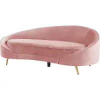 Beliani 3-Sitzer Sofa Samtstoff pastellrosa / gold SAVAR