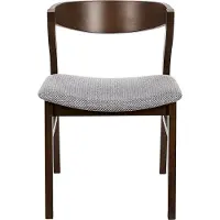 Beliani Esszimmerstuhl 2er Set Hellgrau Stoffbezug mit Dunklen Holzbeinen Hohe Rückenlehne Retro Klassisches Design für Wohnzimmer Esstisch Gastronomie