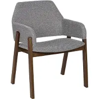 Beliani Esszimmerstuhl 2er Set Hellgrau Stoff mit Dunklen Holzbeinen Hohe Rückenlehne Retro Klassisches Design für Wohnzimmer Esstisch