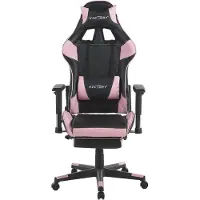 Beliani Bürostuhl Schwarz/Rosa Kunstleder höhenverstellbar Gaming Stuhl drehbar mit Fußstützen Modernes innovatives Design