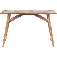 Beliani Gartentisch Hellbraun Bambusholz 120 x 69 cm für 4 Personen Rechteckig Klapptisch Outdoor Terrasse Balkon Möbel Garten Ausstattung