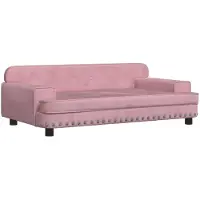 The Living Store Hundebett Rosa 90x53x30 cm Samt