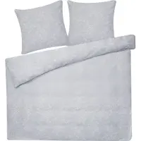 Beliani Bettwäsche Set Grau Baumwolle Blumenmuster 3-teilig Komfortgröße für Doppelbett 220x240 cm 2 Kopfkissenbezüge und Deckenbezug mit Knopfverschluss