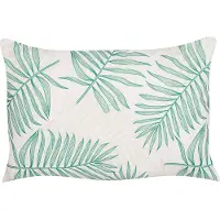 Beliani 2er-Set Gartenkissen Beige und Grün Polyester Palmenblatt-Motiv 40 x 60 cm Moderne Dekoration für draußen Wasserbeständig